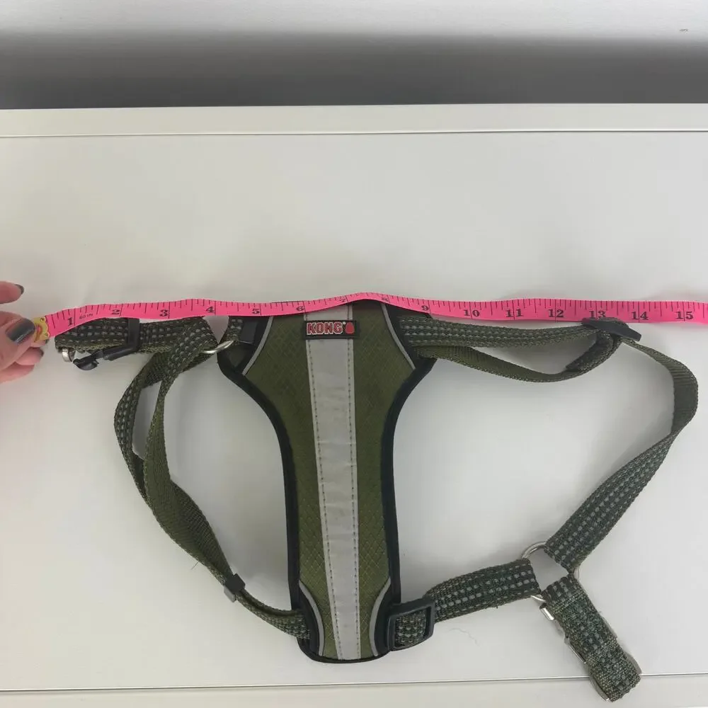 KONG Dog Pet Comfort Training Walking Reflective Padded Harness Olive Green